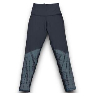 NEW Electric & Rose Athletic 7/8 Leggings Mesh Accent Tie Dye Dark Gray Size XS